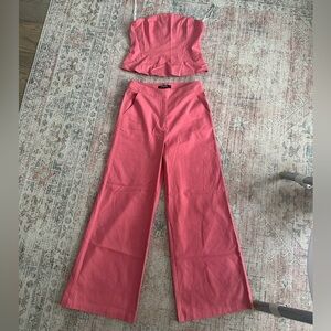 Caara Two Piece Set - Wide Leg Strapless - Size 4